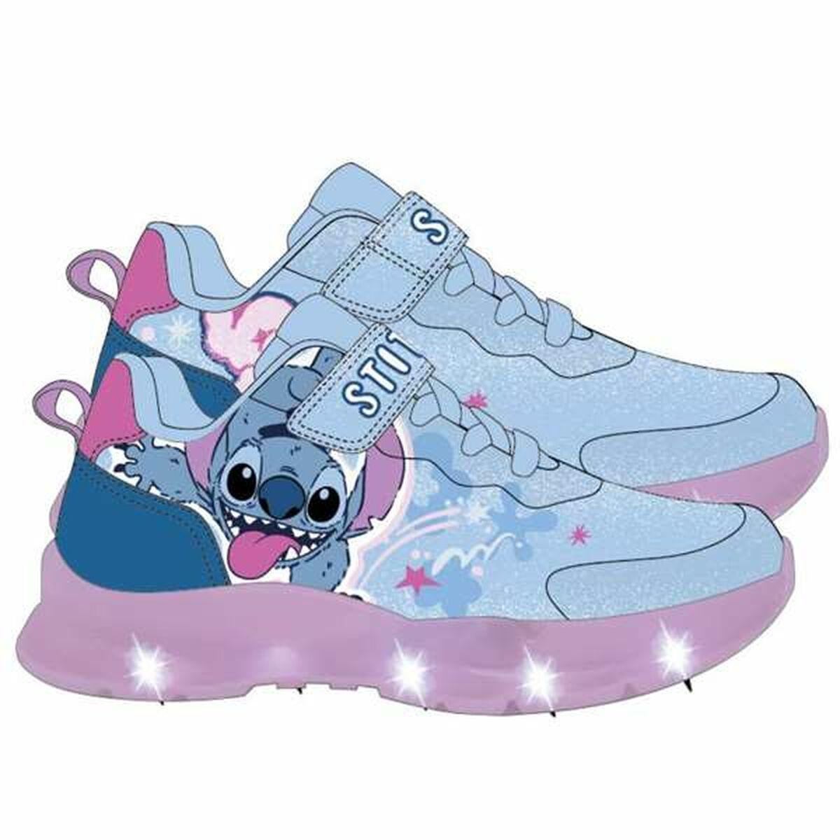 Børnesko Sneakers Stitch Med Led Lys Blå Str -   27