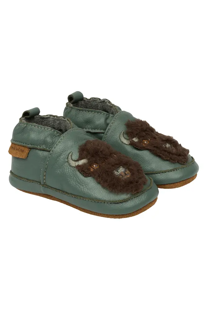 Læder Slipper Balsam - Grøn til Børn 24-36 Mdr.