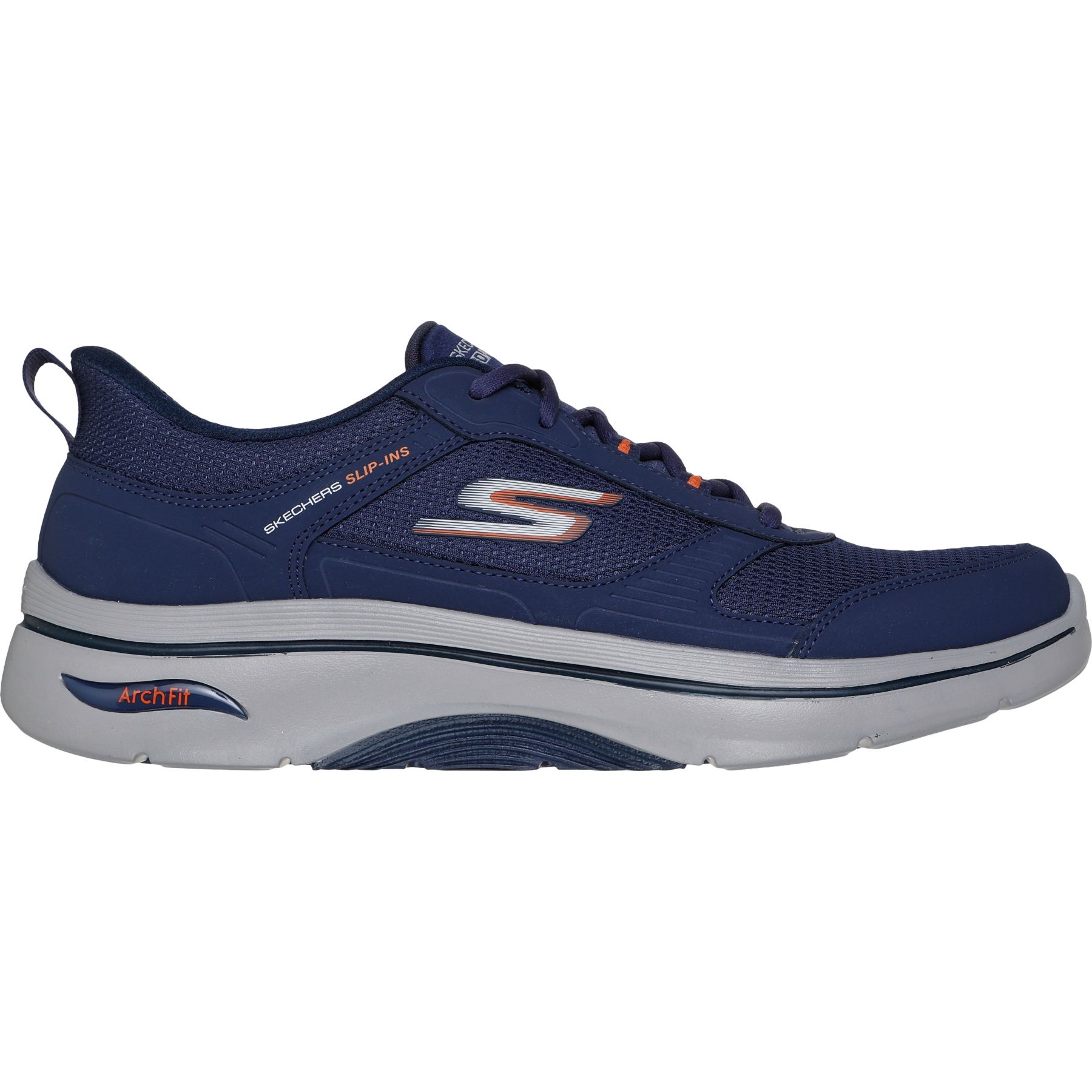 Skechers Walk Arch Fit Seared Sko Herre – Navy/Orange Tilbud