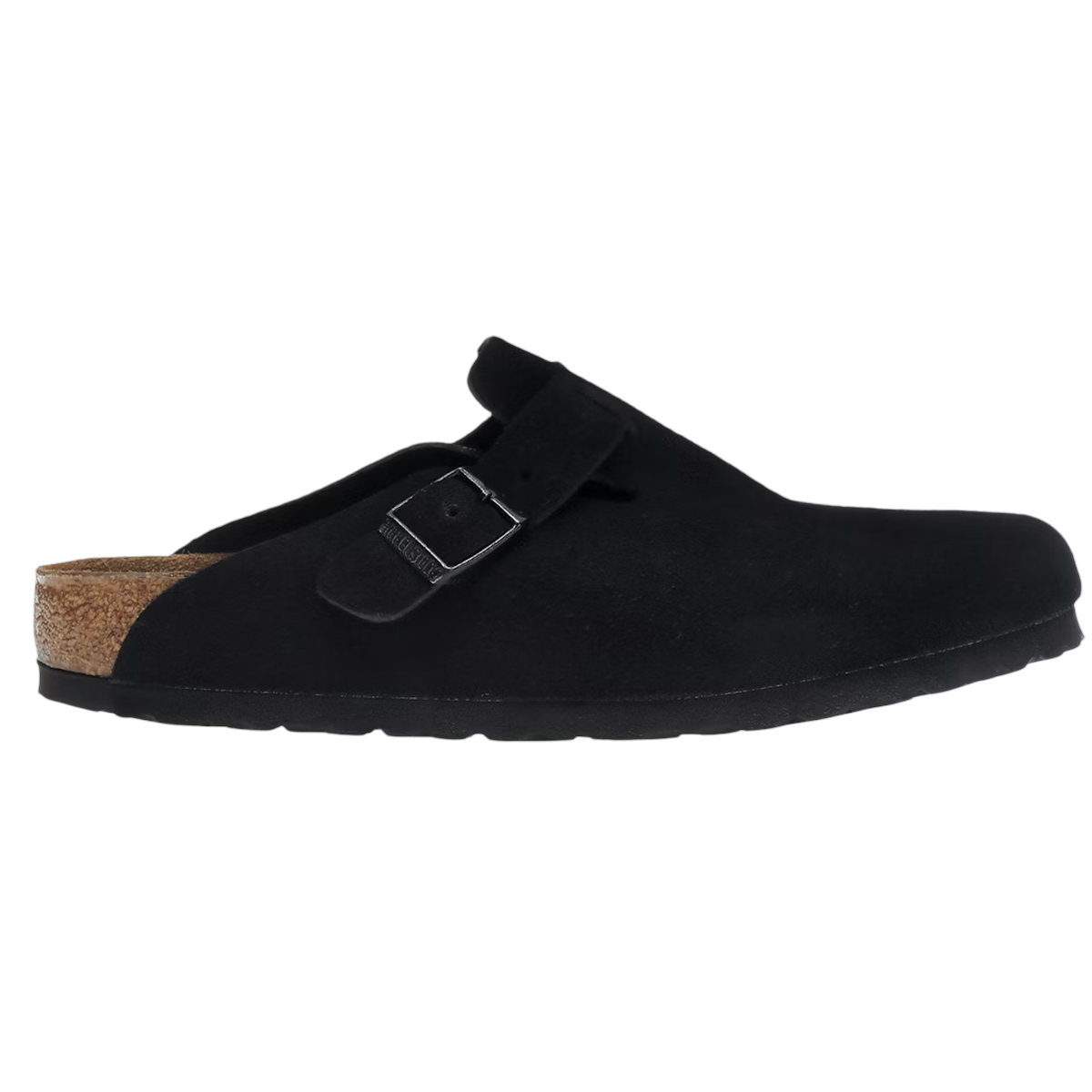 Birkenstock Boston Black Suede Narrow Fit - Sort  36