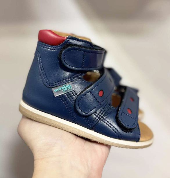 Aurelka Høj Sandal Navy Rød Sandal Med Ekstra Støtte -