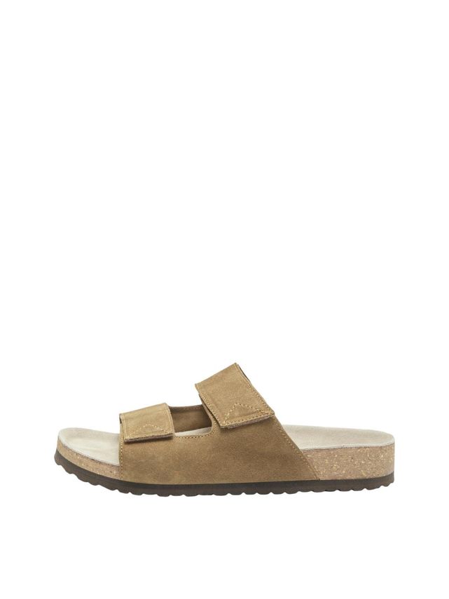 Slhbastian Suede Strap Slider - Sand