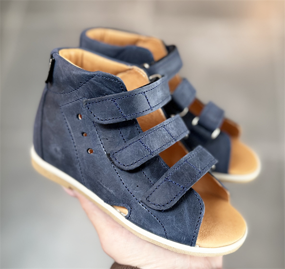Aurelka Sandal Navy Smal Sandal Med Ekstra Støtte Hvid Kant - Hvid