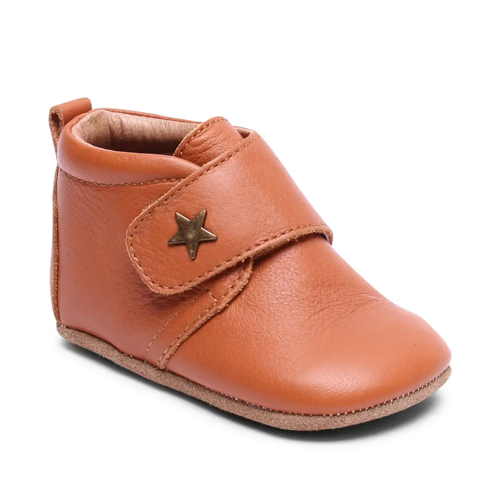 Hjemmesko Velcro Star i Cognac – Fantastisk tilbud!