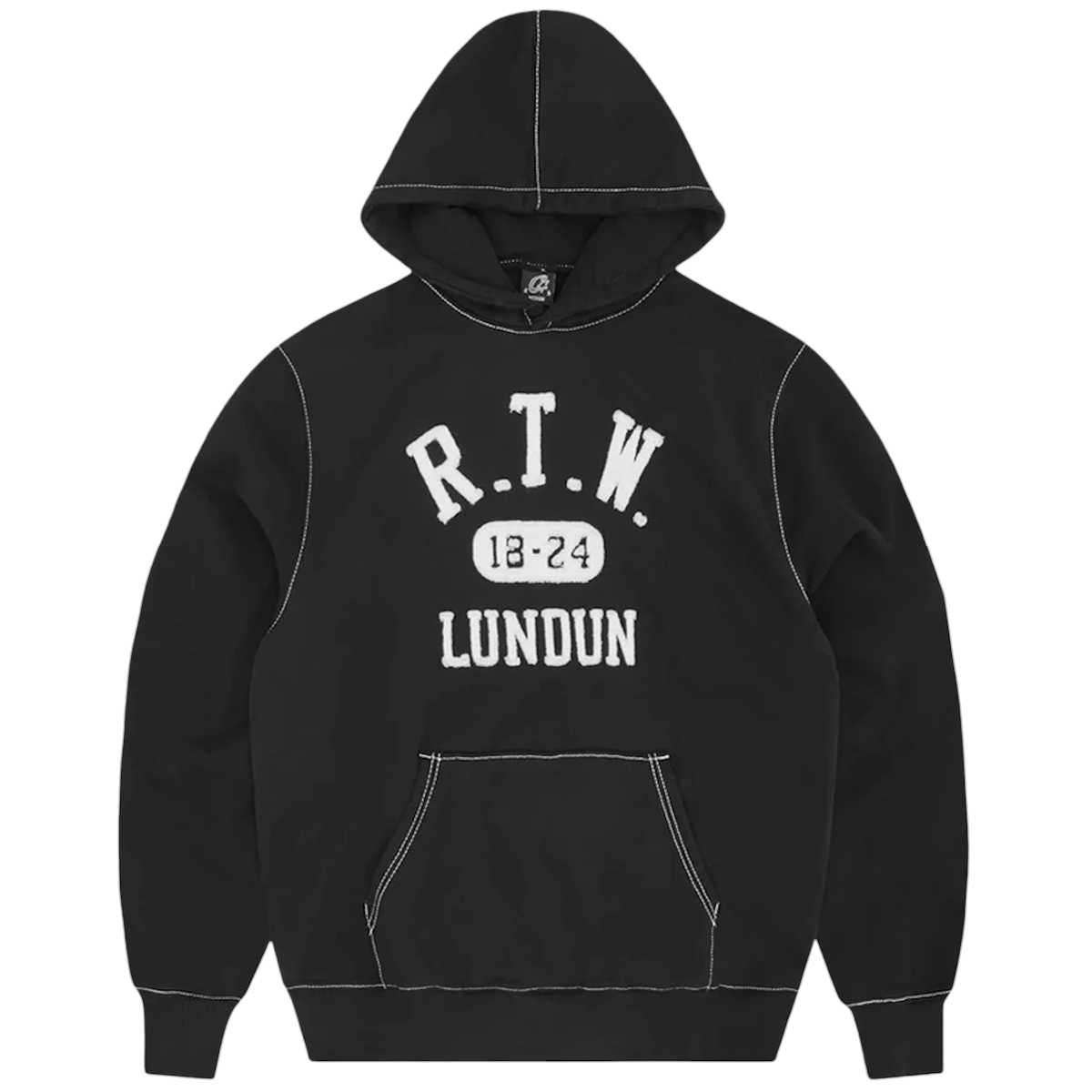 Corteiz Rtw College Hoodie Black - Sort  XS