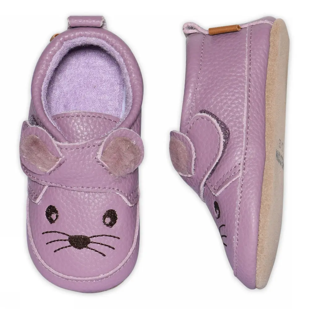 Musse Læder Slippers Heather Mauve - Lilla  24/25