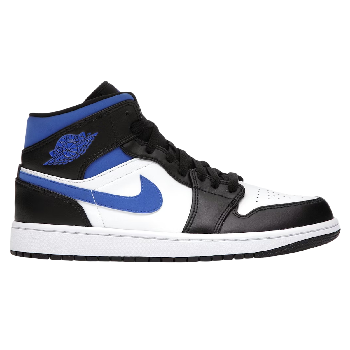Air Jordan Mid White Black Racer Blue - Sort  40