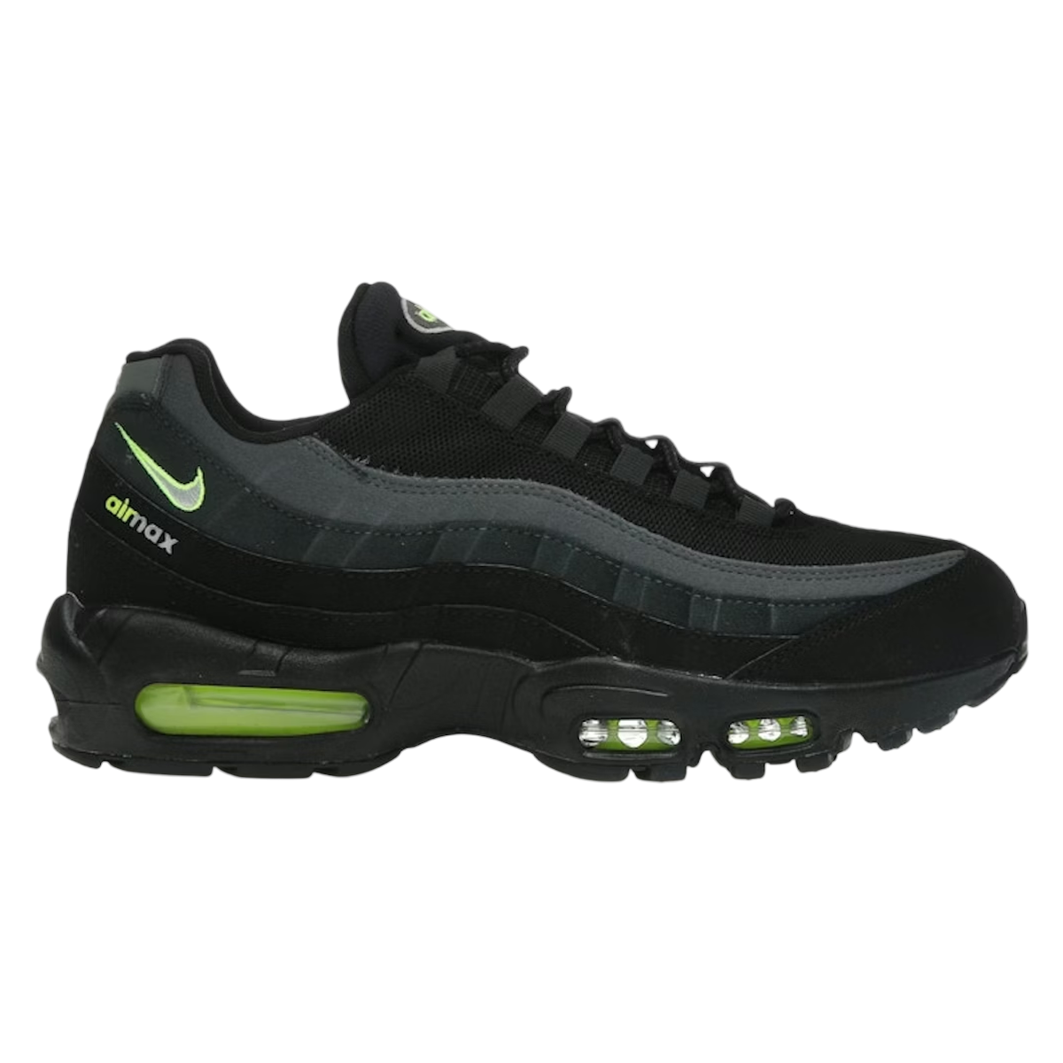Nike Air Max Logo Black Grey Volt - Sort  36