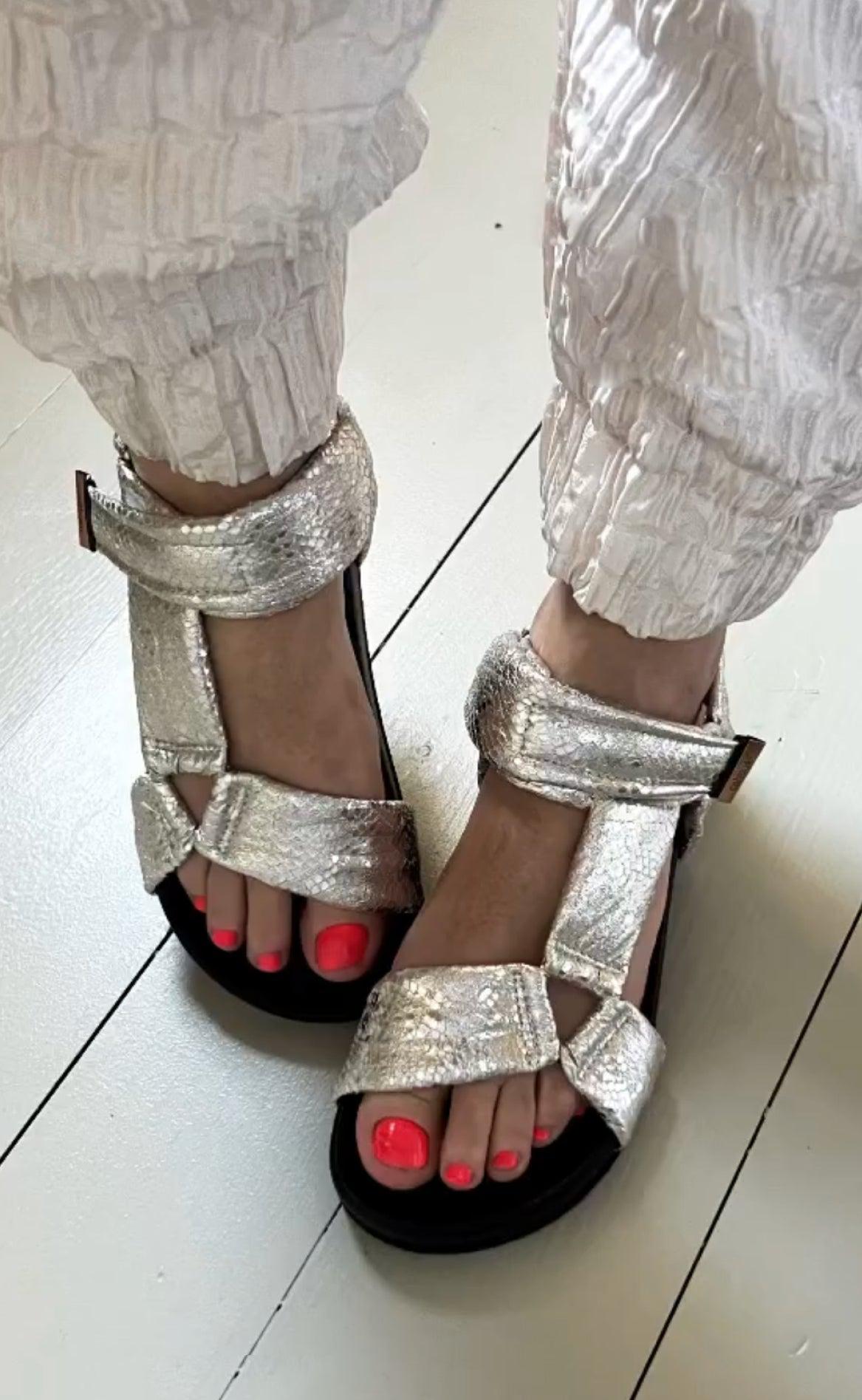 Copenhagen Shoes Sandaler Carrie Moon Silver Snake - Sølv Snake  36