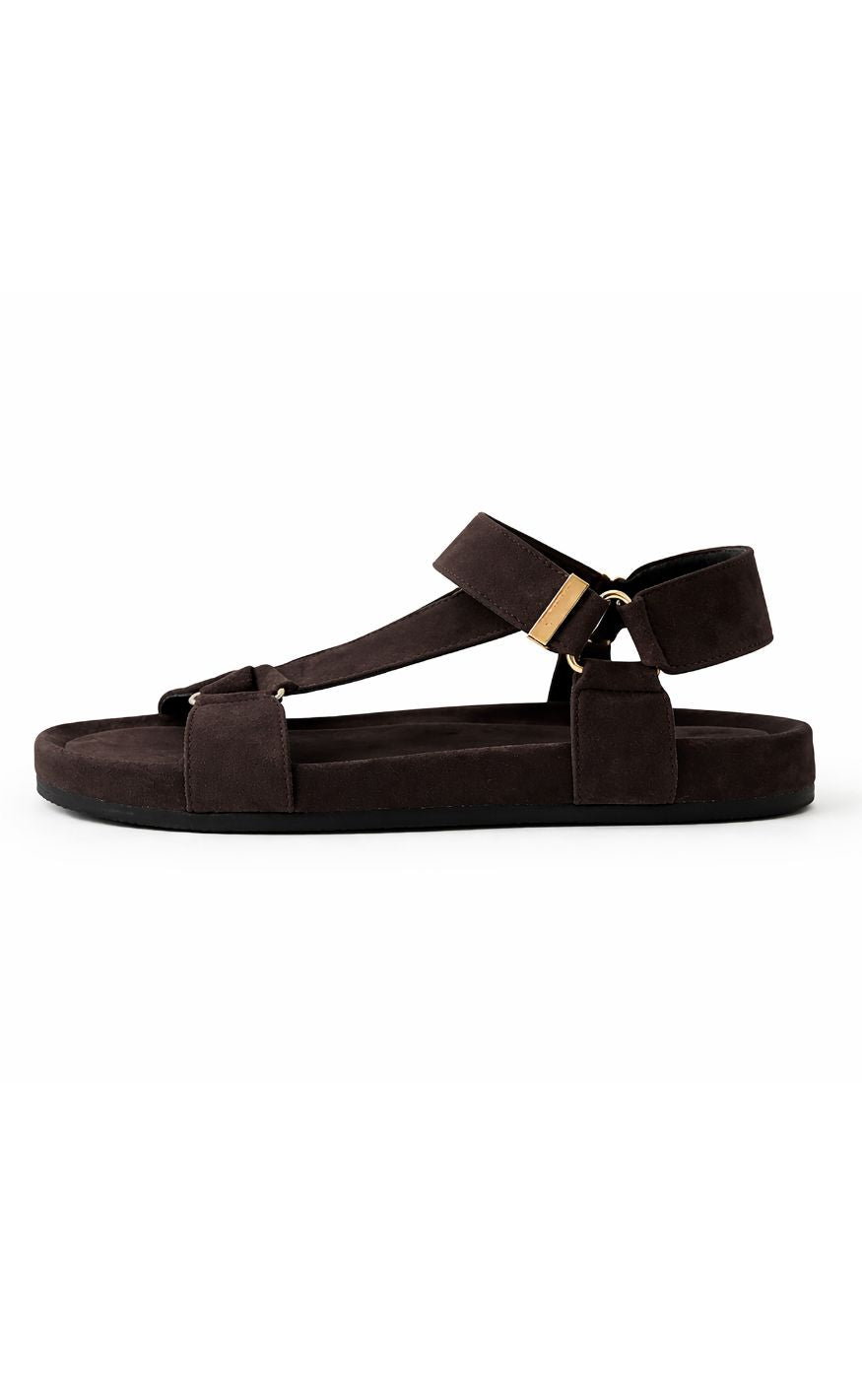 Copenhagen Shoes Sandaler Carrie Suede Dark Brown - 129 DARK Brun S  36