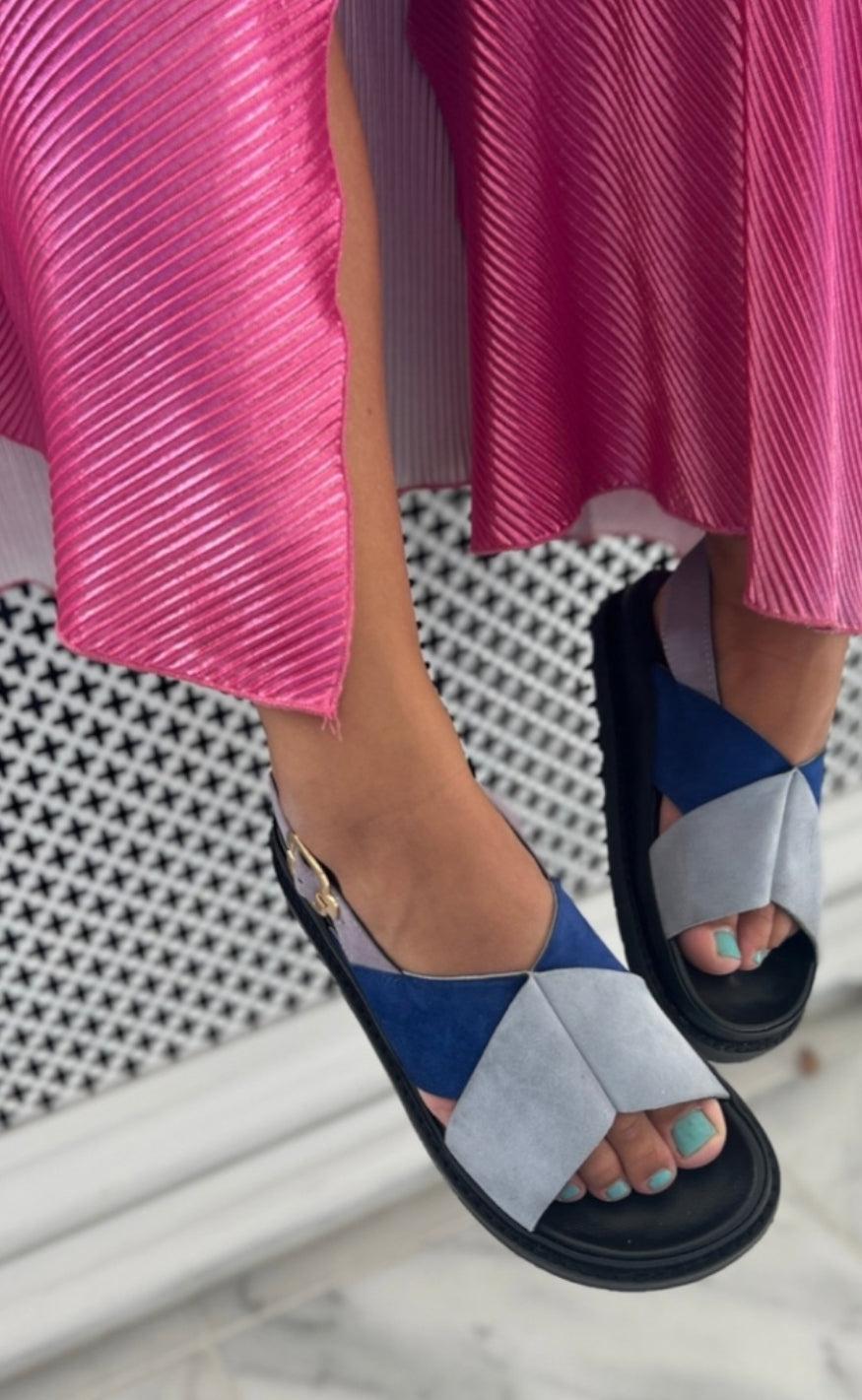 Copenhagen Shoes Sandaler New Stronger Suede Blue Lavender - Blå/Lilla  36