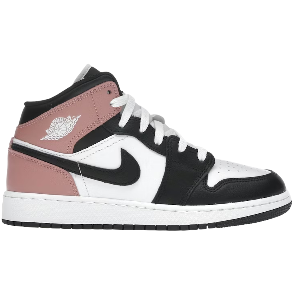 Air Jordan Mid White Rust Pink Black - Sort  35,5