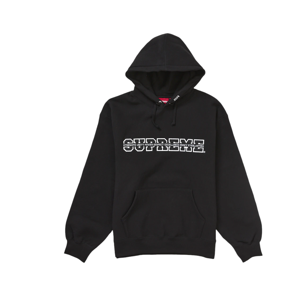 Supreme Collegiate Acronym Hooded Sweatee Shirt Black - Sort  S