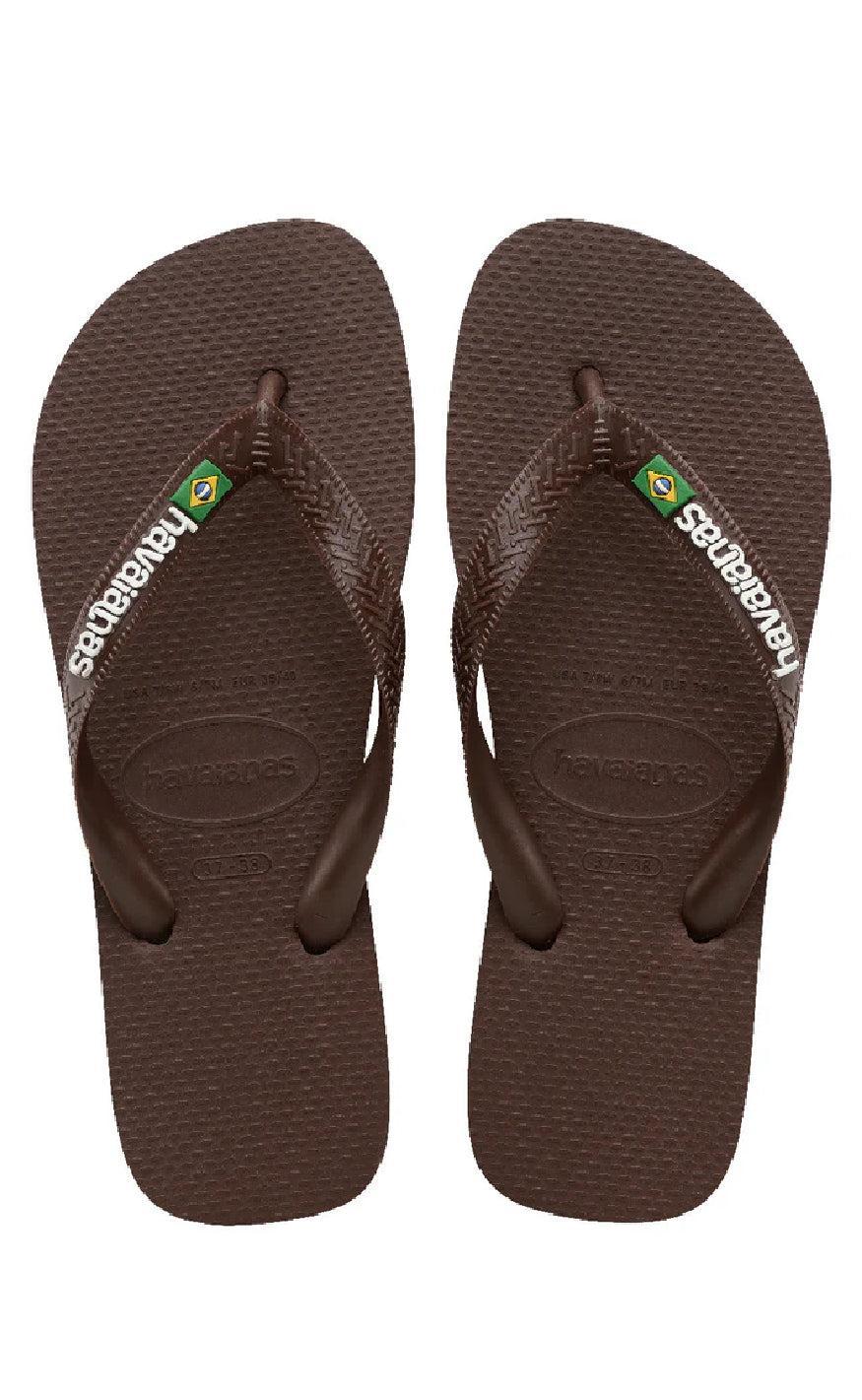 Havaianas Klipklapper Sandal Brasil Logo Brown White - Hvid  35/36