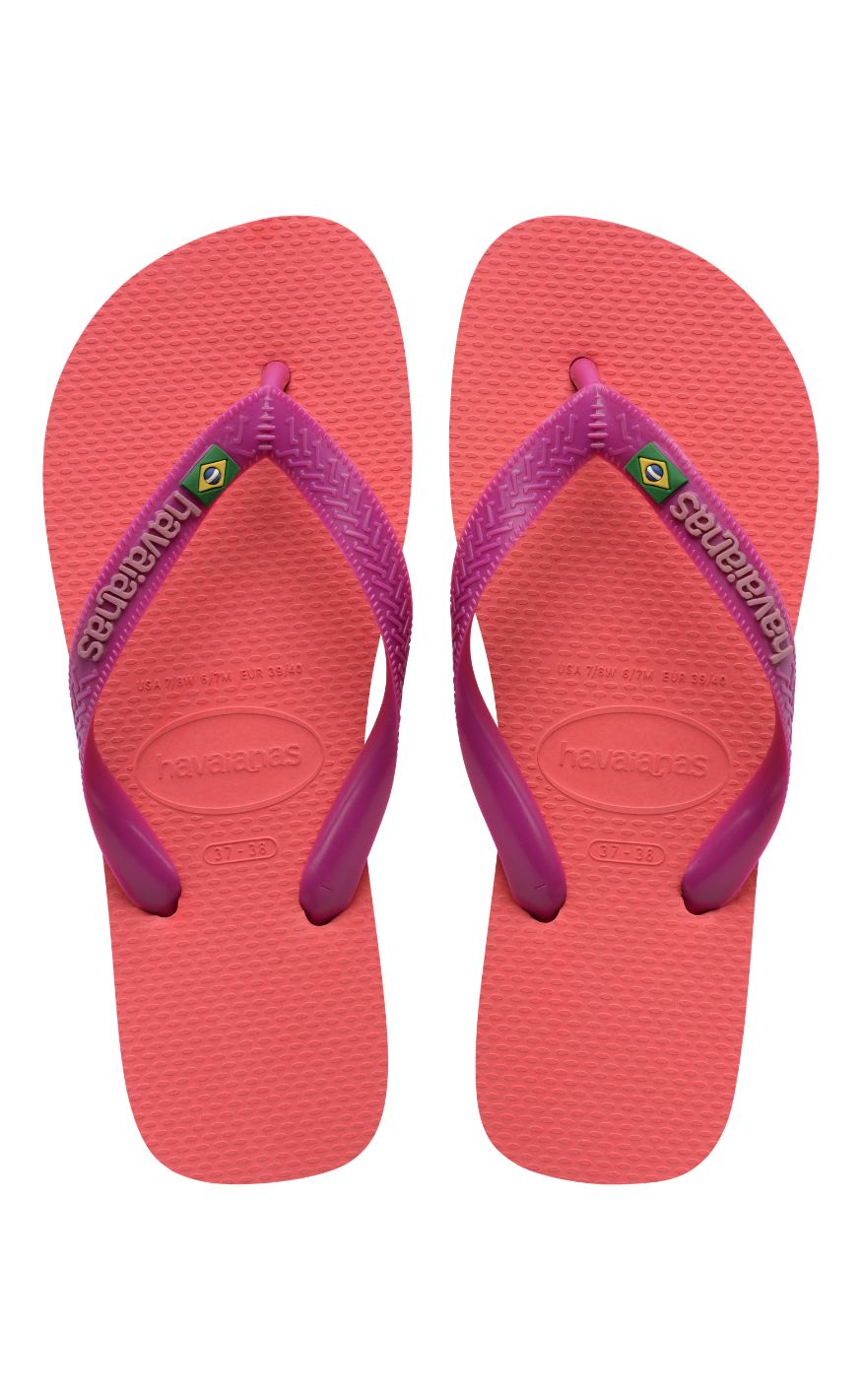 Havaianas Klipklapper Sandal Brasil Logo Coral Pink - Pink  35/36