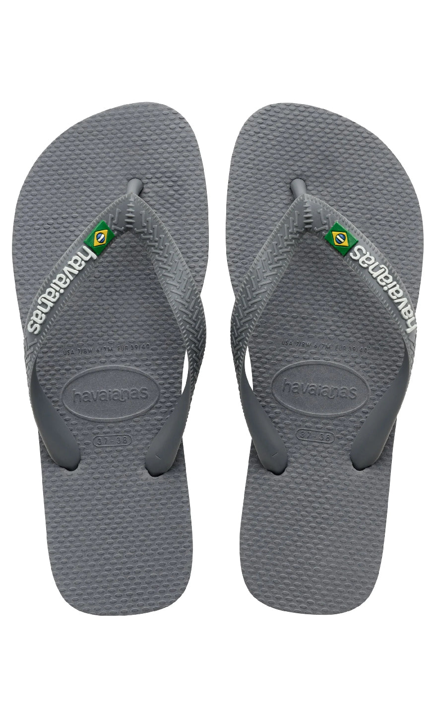 Havaianas Klipklapper Sandal Brasil Logo Steel Grey - Steel Grå  35/36