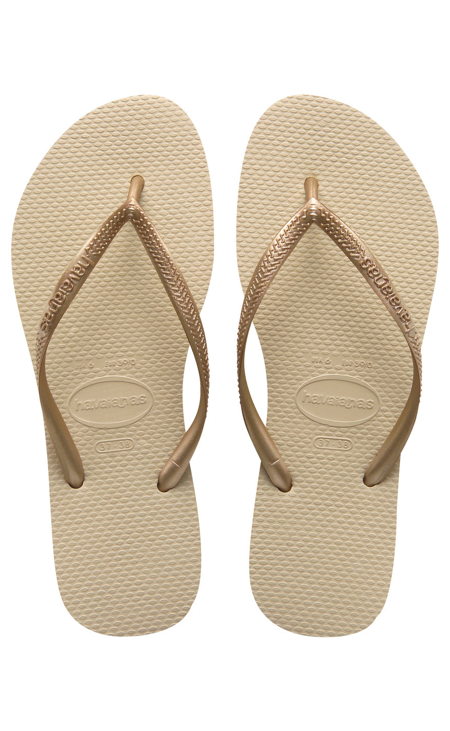 Havaianas Klipklapper Sandal Slim Sandgrey Gold - SandGrå/L.Guld  35/36
