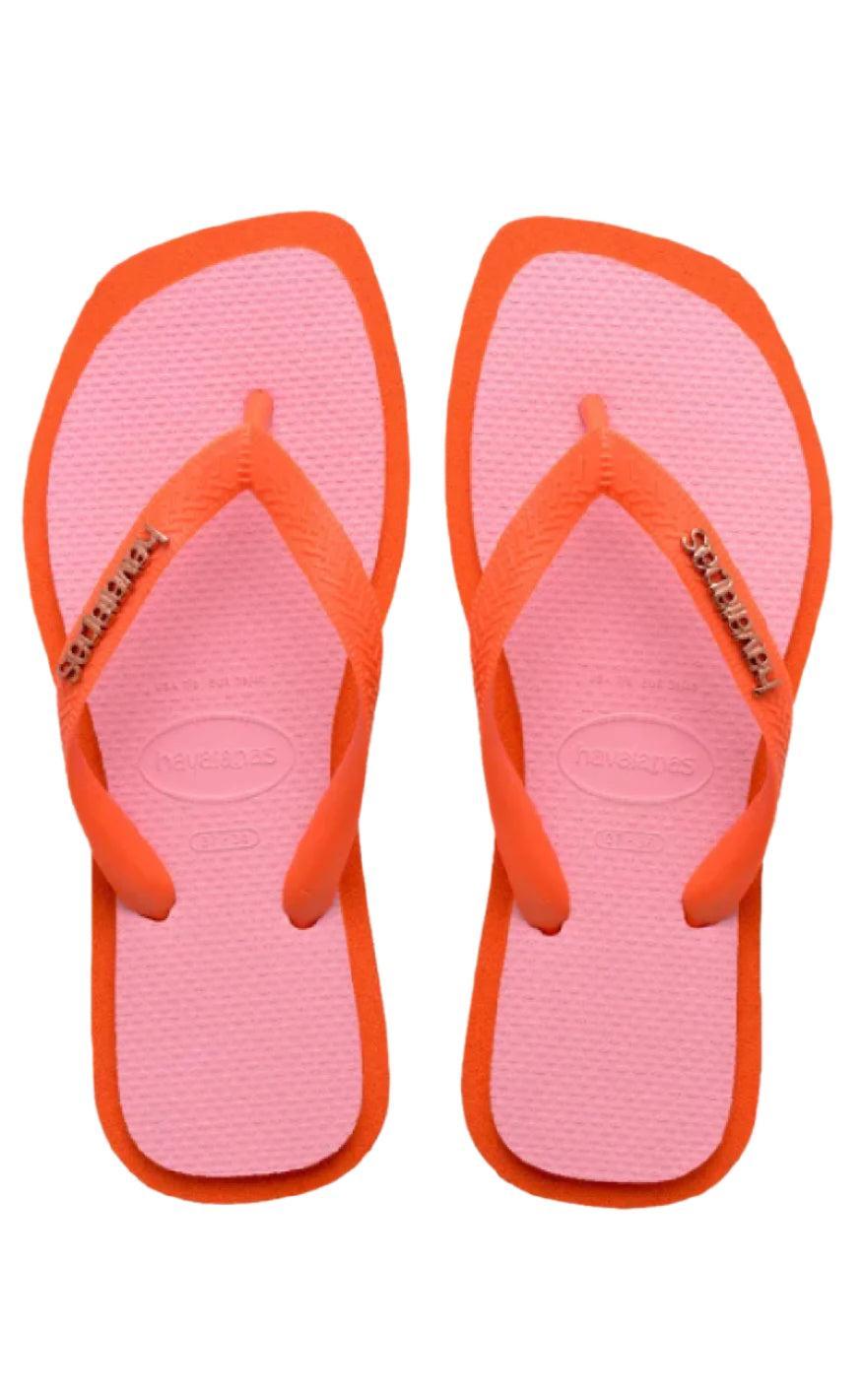 Havaianas Klipklapper Sandal Top Square Fusion Sunset Orange - Sunset Orange  35/36