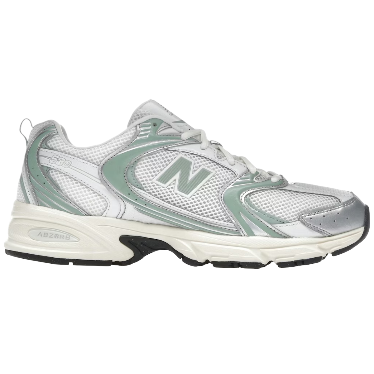 New Balance 530 Silver Metallic Mosaic Green - Grøn  36
