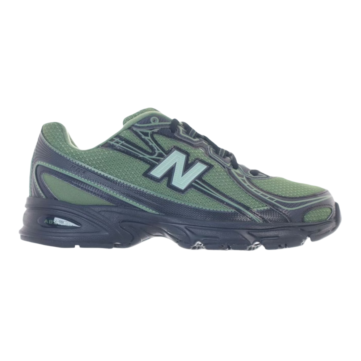 New Balance 740 Utility Green Black - Sort  4,5