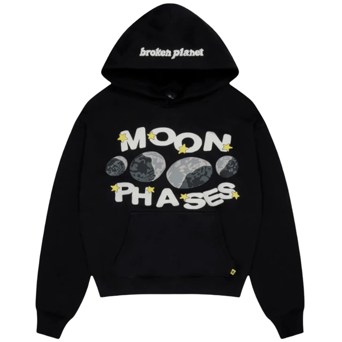 Broken Planet Moon Phases Hoodie Midnight Black - Sort  XS