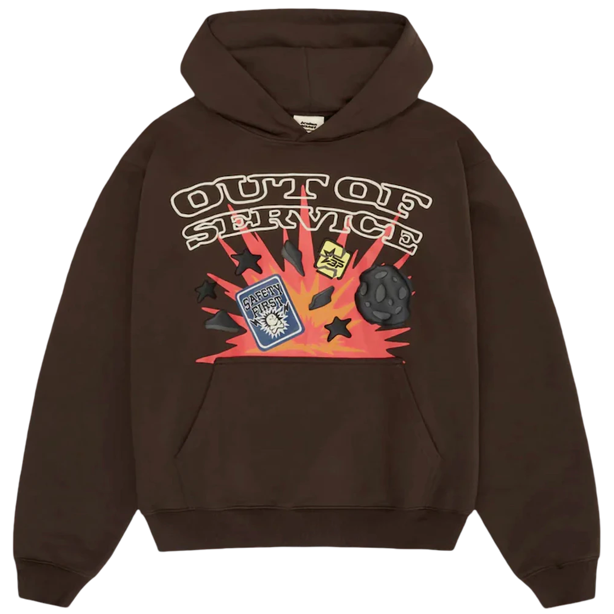 Broken Planet Out Service Hoodie Brown -   XXS