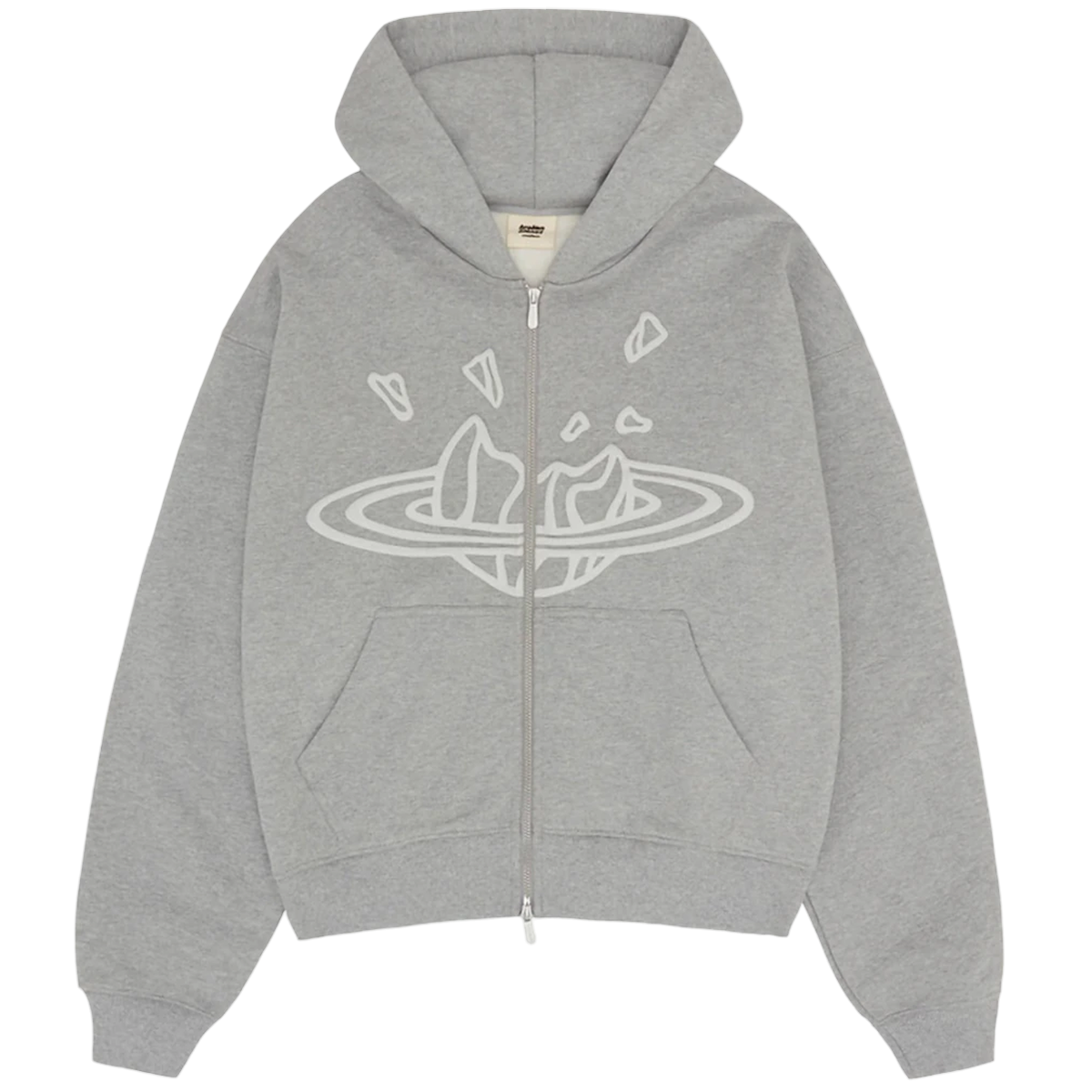 Broken Planet Zip Hoodie Heather Grey -   XXS