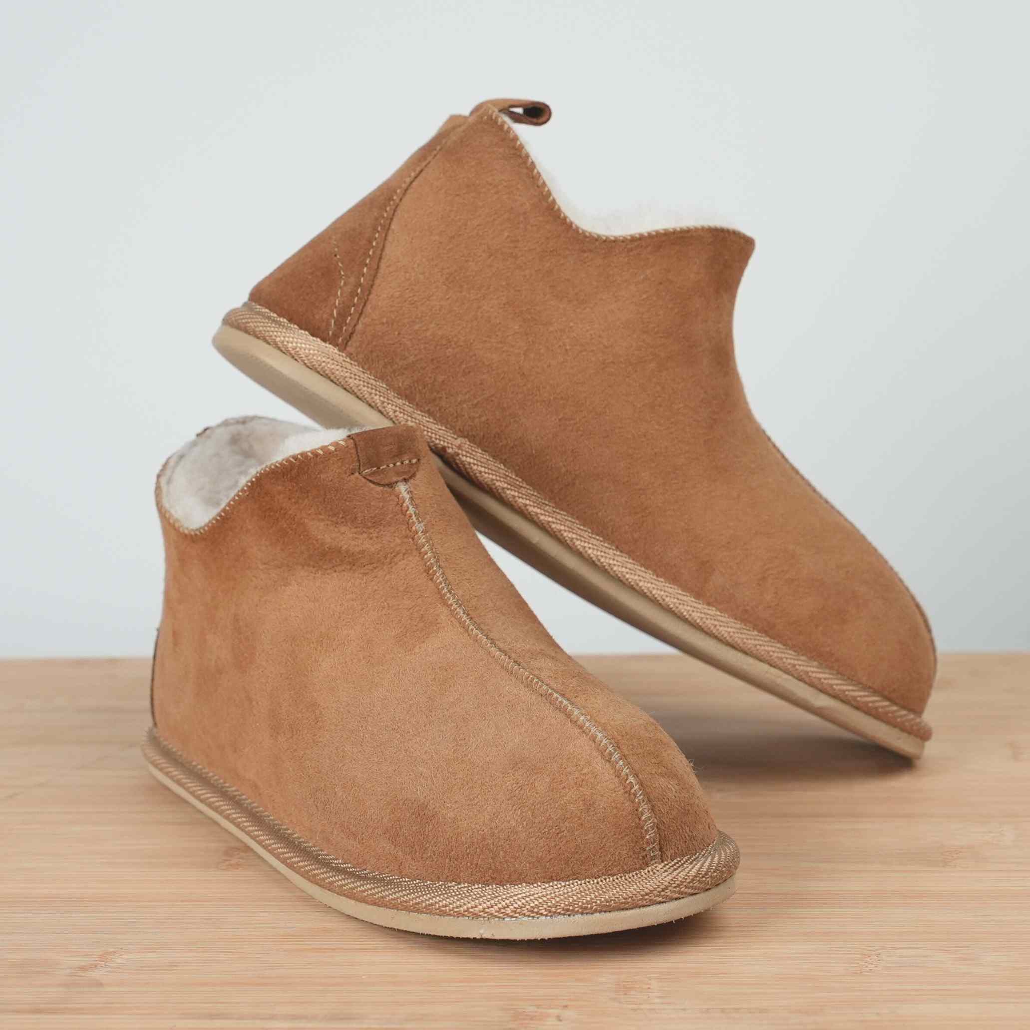 Komfortable Lav Hjemmesko Willow i Brun med Gummisål