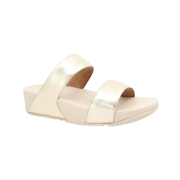 Fitflop Lulu Leather Slides Ed4 675 - PLATINO Female 37