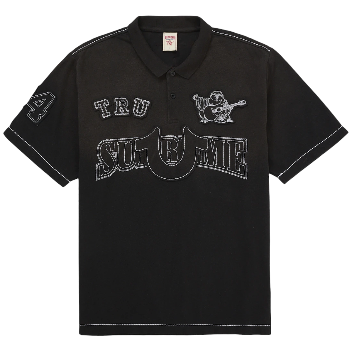 Supreme True Religion Applique Polo Black - Sort  S
