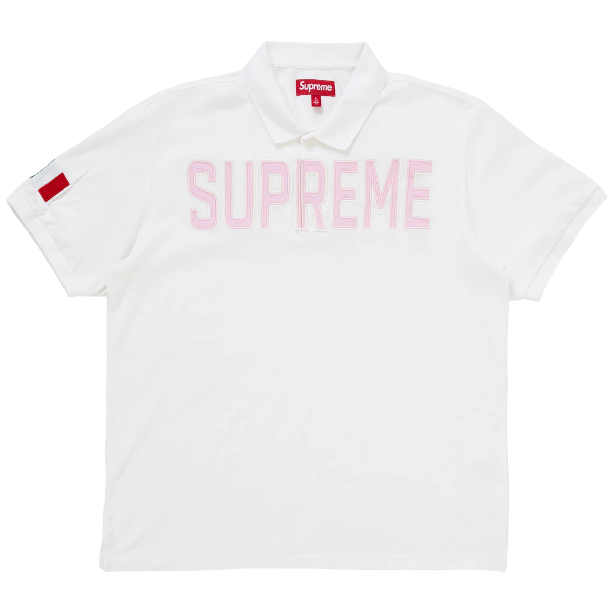 Supreme Twill Applique Polo White - Hvid  S