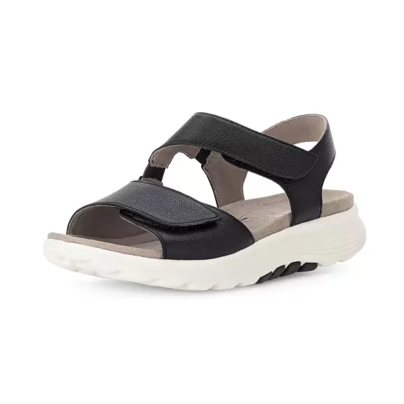 Gabor Sandal Med Velcro Sort Ruskind 815 - Sort Female 57