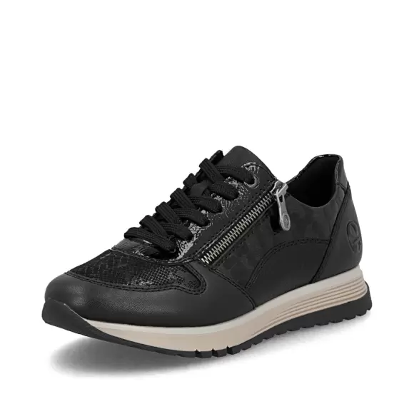 Rieker 49003 – Sorte Dame Sko på Tilbud til 765 DKK