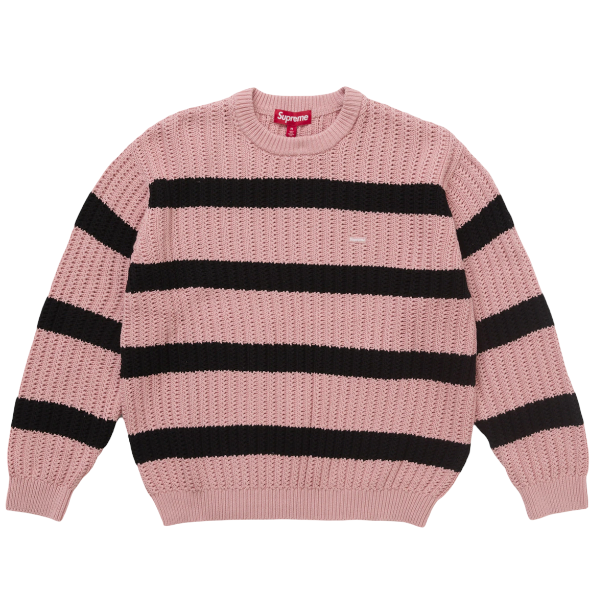 Supreme Loose Gauge Stripe Box Sweater Pink - Pink  Small