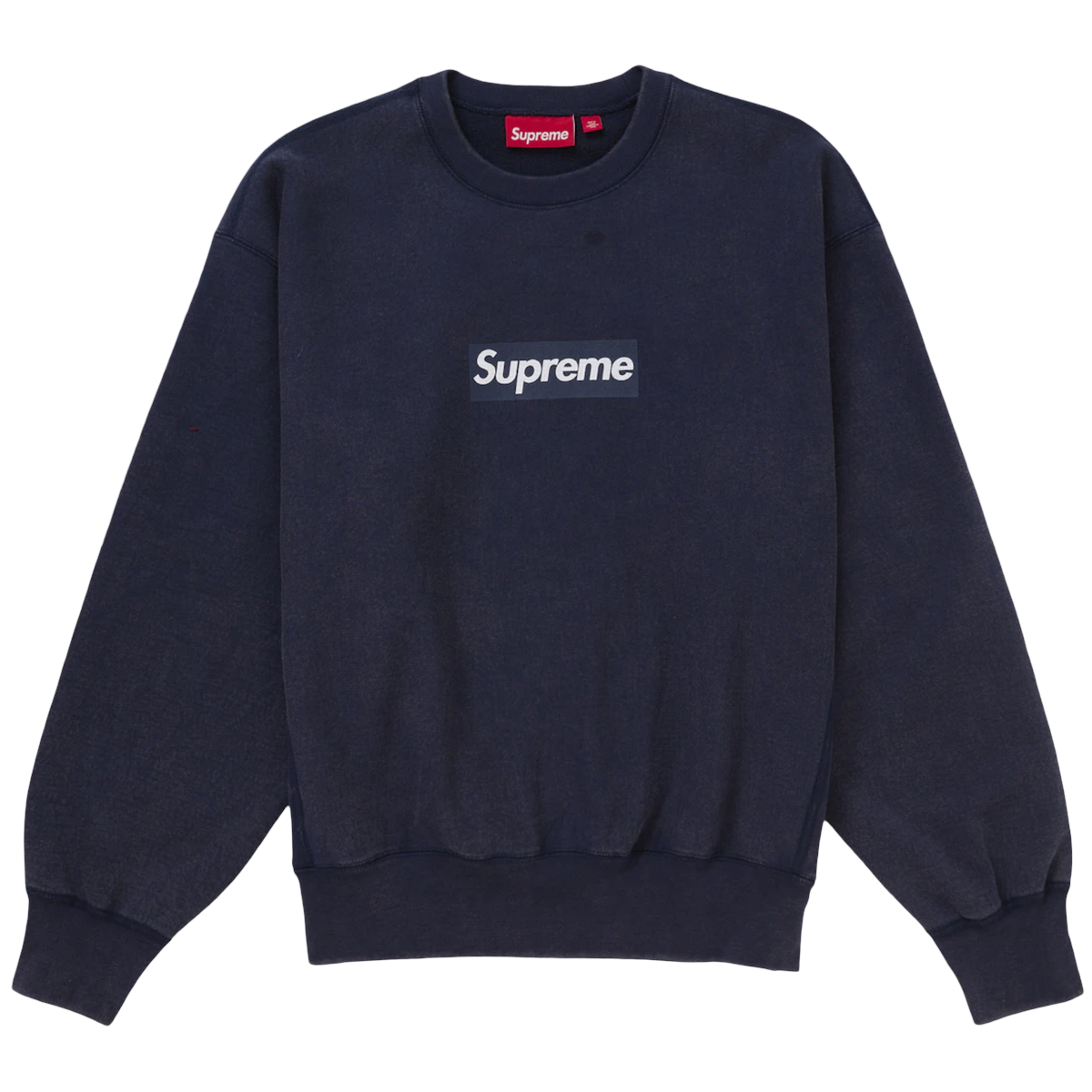 Supreme Washed Box Logo Crewneck Navy -   S
