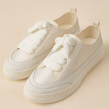 Satin Sneakers Mynte Hvid Satin - Hvid  Str. 35  - Rosk
