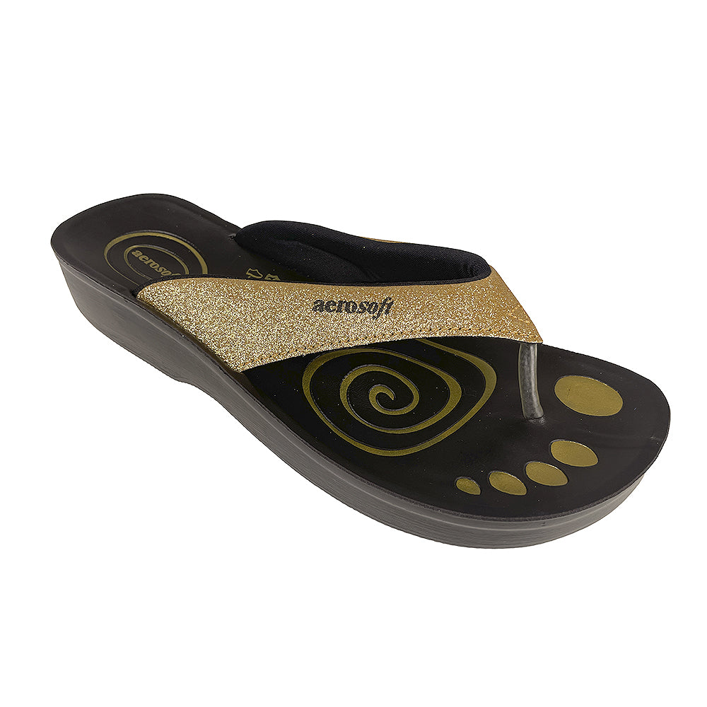 Sandaler Aerosoft Model 825 Glimmer Guld -   36
