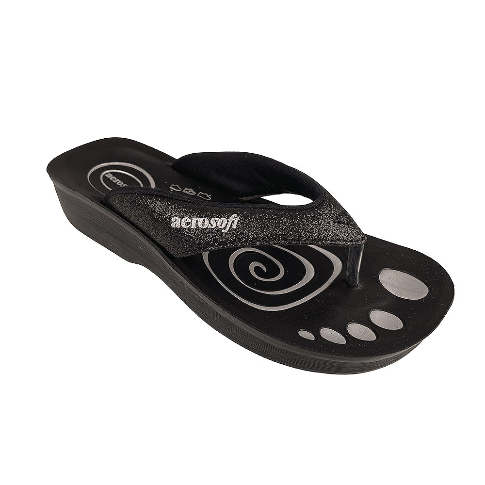 Sandaler Aerosoft Model 825 Glimmer Sort - Sort  36