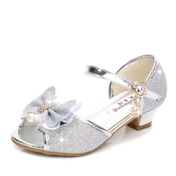 Sølv Børnesandal Miss Cindrella med Glimmer - Tilbud!