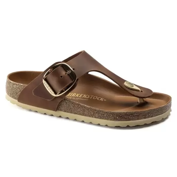 Birkenstock Gizeh Big Buckle Oiled Leather 1018785 - COGNAC Female 36