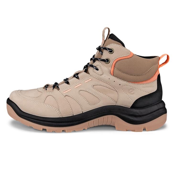 Ecco Offroad Mid Leather Waterproof Kvinder Damer Nude Vandrestøvler -   36