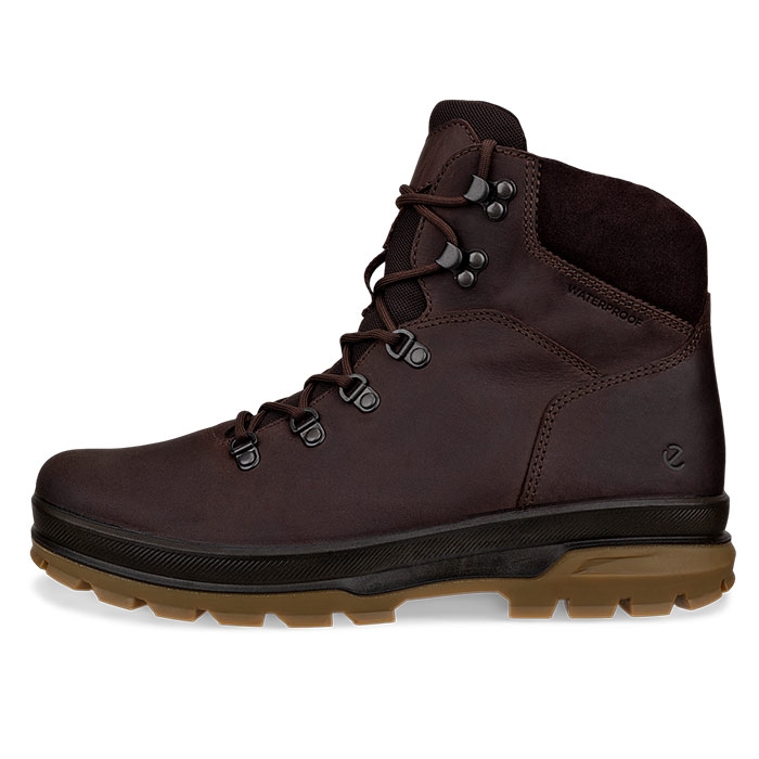 Ecco Rugged Track Lace Boot Coffee Vandrestøvler -   41
