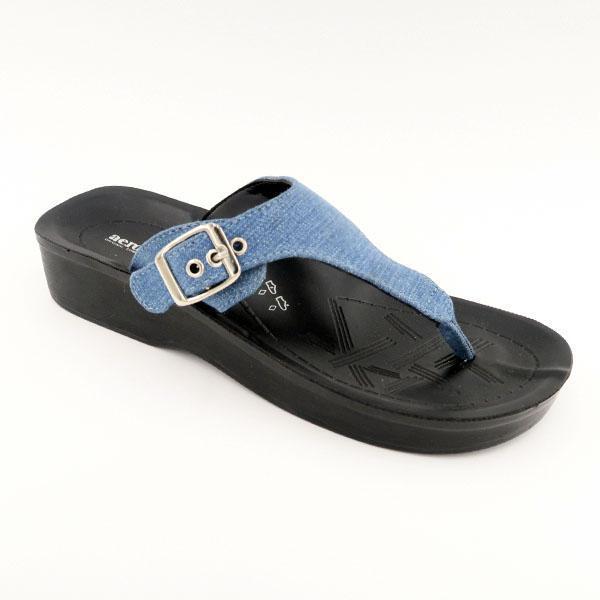 Sandaler Aerosoft Model Light Blue Canvas Tåsplit -   36