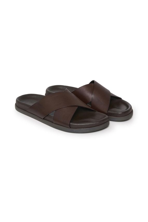 Masandy Leather Sandal - Brun Male 40
