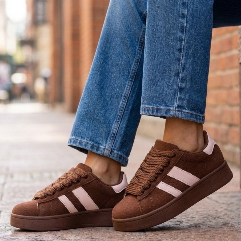 Ginette Dame Sneakers 123 Brown New - Brun Female 36