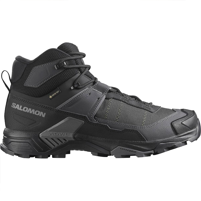 Salomon Ultra Mid Wide Gtx Herre Mænd Black Asphalt Vandrestøvler - Sort  UK 8,5