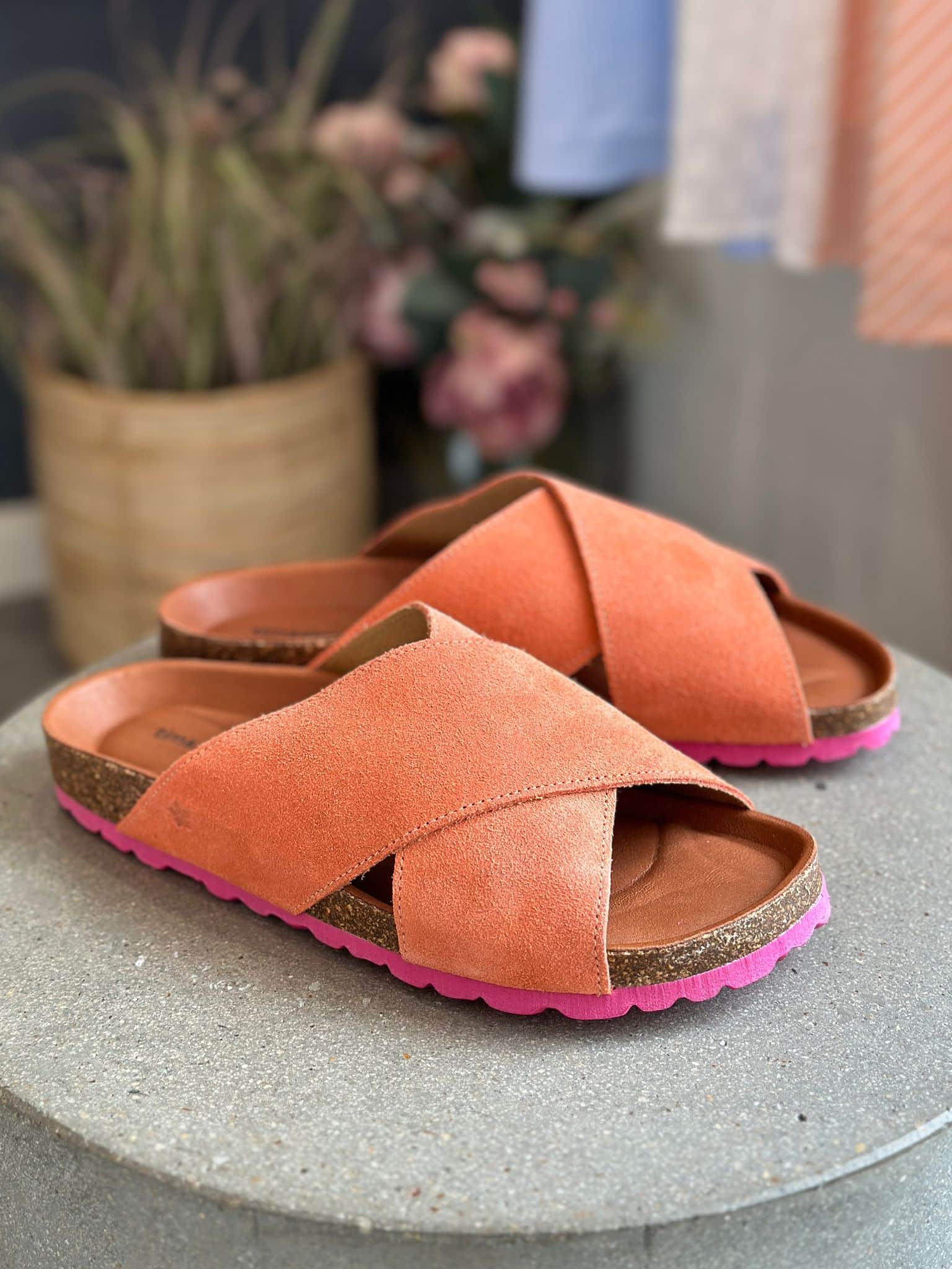 Tim & Simonsen Sandal Suede Annet Iris Coral Fuxia -   38