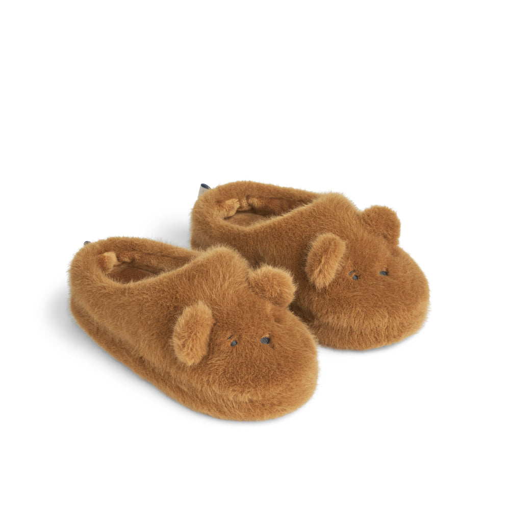 Liewood Aviaja Bjørne Slippers Golden Caramel -  Pige 20/21
