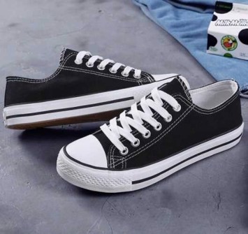 Sneakers Fede Sneakers Sort Med Hvid - Hvid
