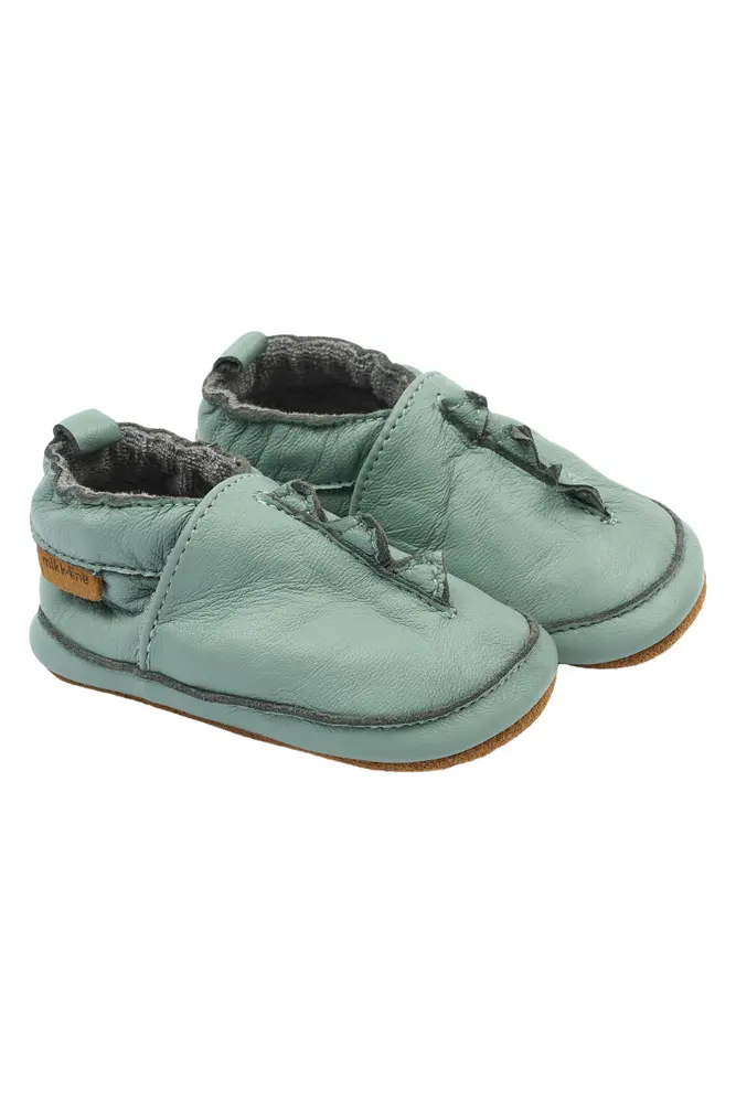 Mikk Line Læder Slipper Dino Green Milie Mdr - Grøn  18-24 MDR.
